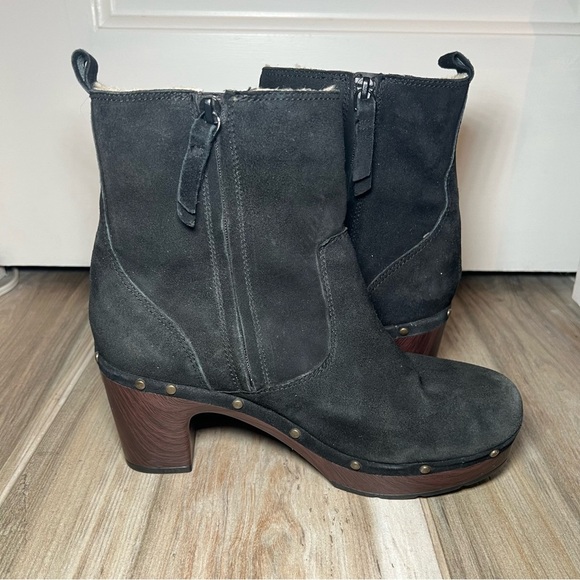 Clark’s Ledella Abby Suede Studded Ankle Boots, Ankle, Heel, Wool Blend Lined - Picture 5 of 10